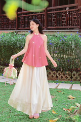 Áo yếm cổ đứng Xuân Thời - Hồng vỏ đỗ