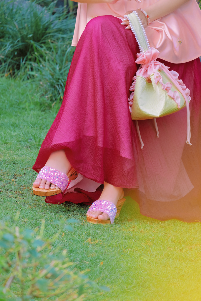 Áo yếm cổ đứng Xuân Thời - Hồng ửng