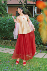 Áo yếm cổ đứng Xuân Thời - Vàng kem