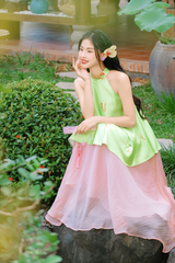 Chân váy tơ Xuân Thời - Hồng nhạt