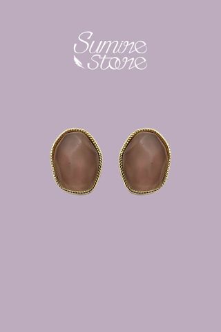 Hoa tai D1706 Đá retro nâu