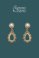 Hoa tai D1709 Hoa tai bầu dục vintage