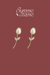 Hoa tai D2012 Hoa tai cành vàng lá lấp lánh