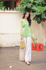 Áo bà ba Cách tân Út Xinh - Xanh cốm