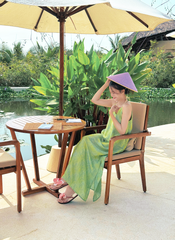Đầm lụa tơ tằm Phụng Yến - Xanh lá phúc thọ