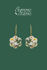 Hoa tai DN156 Đất nung cò trắng ánh trăng khoen tròn