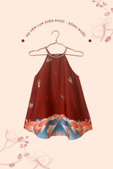 Áo yếm lụa Diên Phúc - Sóng nước - Đỏ