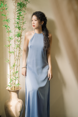 Đầm cổ yếm Sơn Trà - Xanh đá