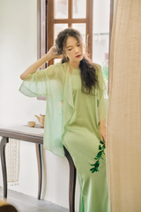 Đầm cổ yếm Sơn Trà - Xanh cốm
