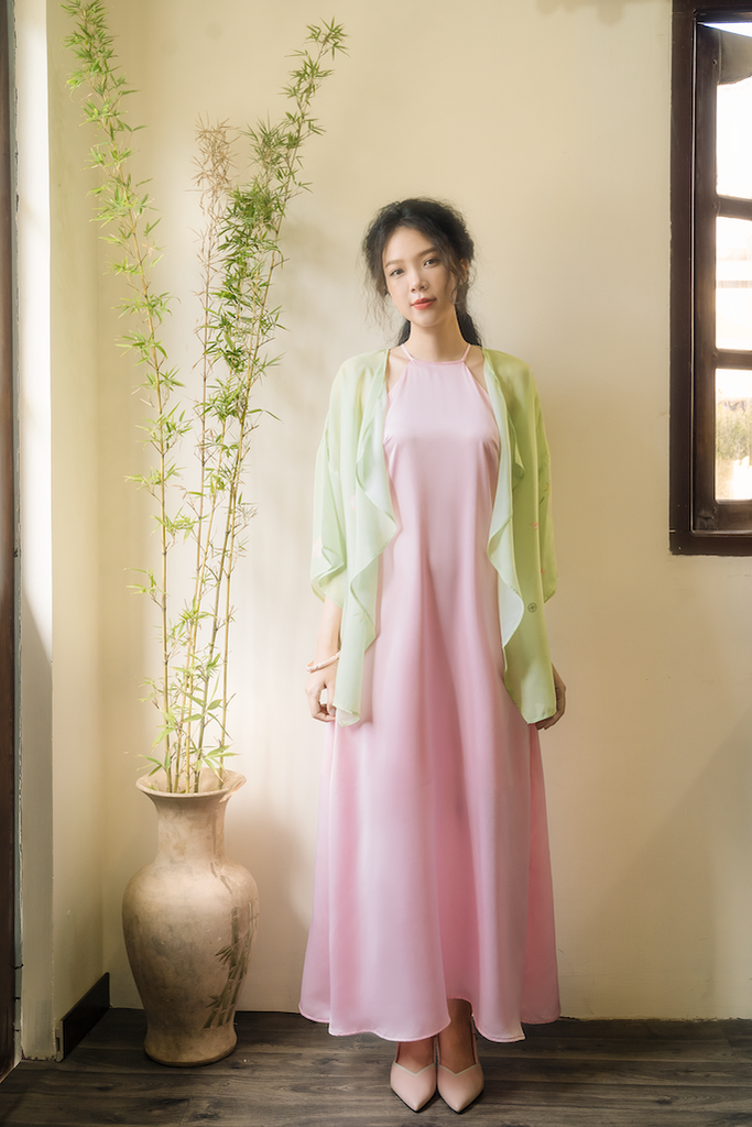 Đầm cổ yếm Sơn Trà - Hồng phấn