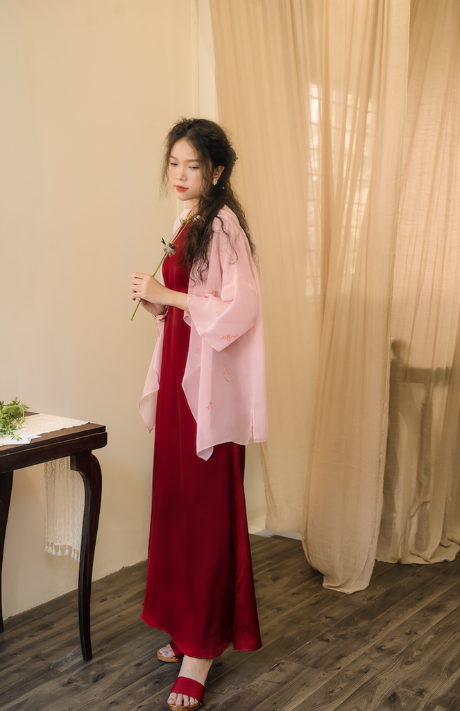 Đầm cổ yếm Sơn Trà - Đỏ
