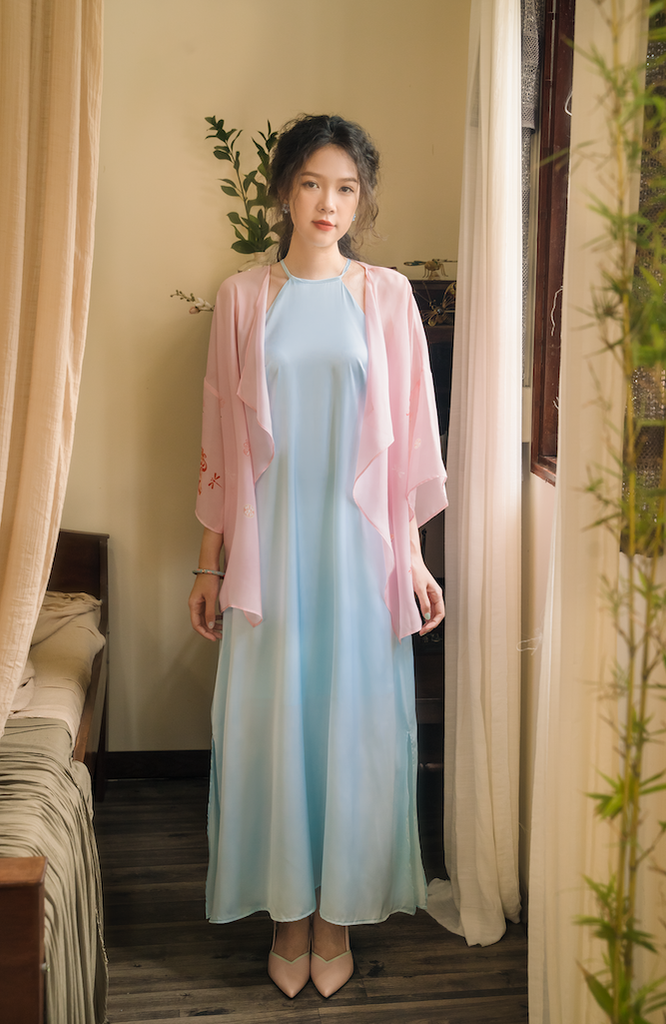 Đầm cổ yếm Sơn Trà - Xanh trời