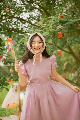 Đầm linen Du Dương - Tím