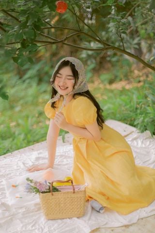 Đầm linen Du Dương - Vàng