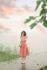 Đầm linen Du Dương - Hồng