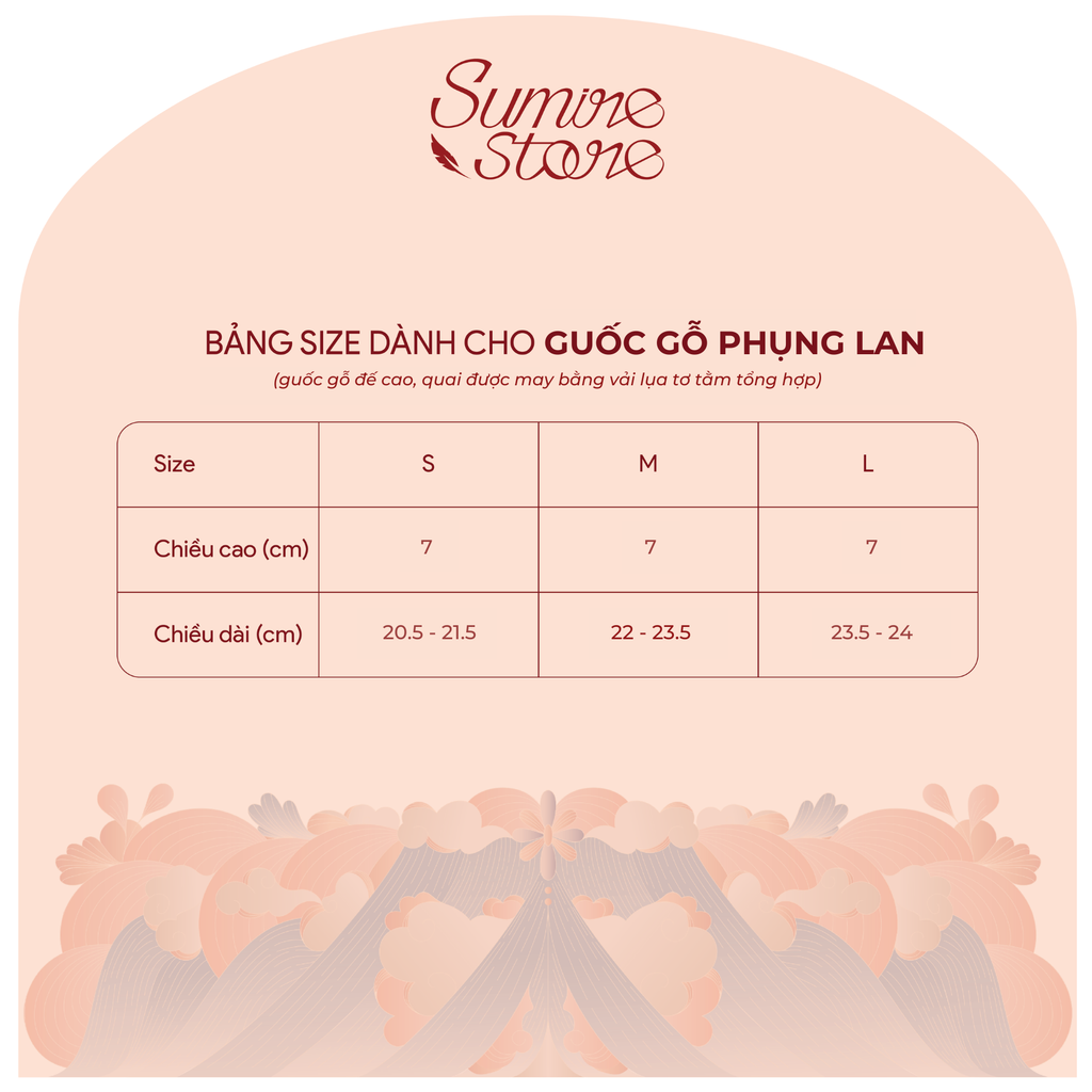 Guốc gỗ Đế cao bọc vải Phụng Lan