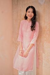 Áo dài Dáng xưa Yên Phương - Hồng pastel