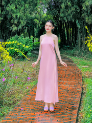 Đầm cổ yếm Sơn Trà - Hồng phấn