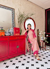 Áo dài Nhật Bình Xuân - Hồng