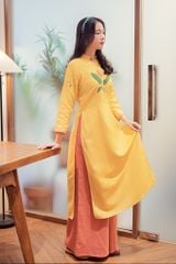 Áo dài linen Thêu tay Thiên Điểu