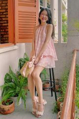 Chân váy dệt hoa Hoa Hạ - Hồng