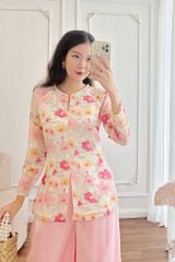 Áo bà ba Cách tân Út Hoa - Vàng hồng