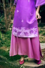 Áo dài Organza Khuê Văn - Tím - Freesize (Chỉ lớp ngoài)