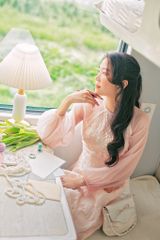 Áo dài Truyền thống Tinh Khôi - Hồng