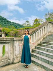 Đầm cổ yếm Sơn Trà - Xanh cổ vịt