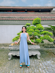 Đầm cổ yếm Sơn Trà - Xanh đá