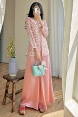 Áo bà ba Cách tân Út Ráng - Hoa hồng cam