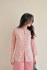 Áo bà ba Cách tân Út Ráng - Hoa hồng cam