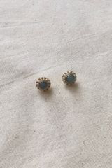 Hoa tai D1635 Đá xám tròn viền ngọc