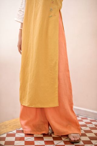 Quần linen Trúc Chi - Cam đất