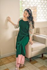 Áo dài linen Xuân Diệp cổ tròn