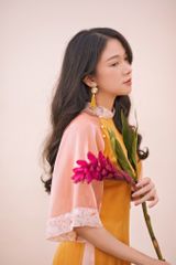 Hoa tai DN131 Đất nung hoa mai vàng tua rua