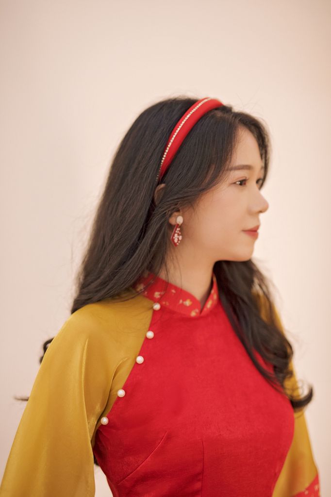 Hoa tai DN140 Đất nung hoa đỏ đô hình thoi