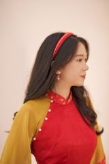 Hoa tai DN140 Đất nung hoa đỏ đô hình thoi