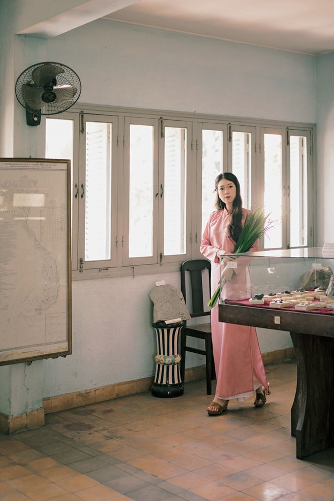 Áo dài Kiểu xưa Xuân Thời - Hồng đậm