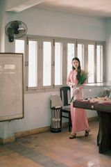 Áo dài Kiểu xưa Xuân Thời - Hồng đậm