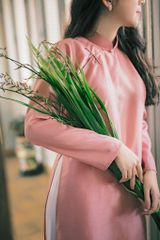 Áo dài Kiểu xưa Xuân Thời - Hồng đậm