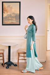 Áo dài Dáng xưa Yên Phụng - Xanh ngọc