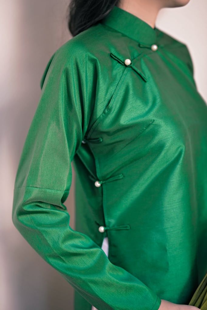 Áo dài Kiểu xưa Xuân Thời - Xanh lá