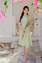 Đầm yếm Hoa Niên Ca - Xanh lá trúc