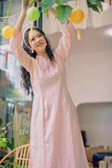 Áo dài linen Thêu tay Nguyệt Hoa