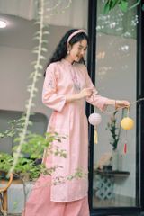 Áo dài linen Thêu tay Nguyệt Hoa