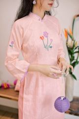 Áo dài linen Thêu tay Nguyệt Hoa