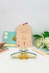 Kẹp tóc KE-010 kim loại cánh bướm ánh xanh