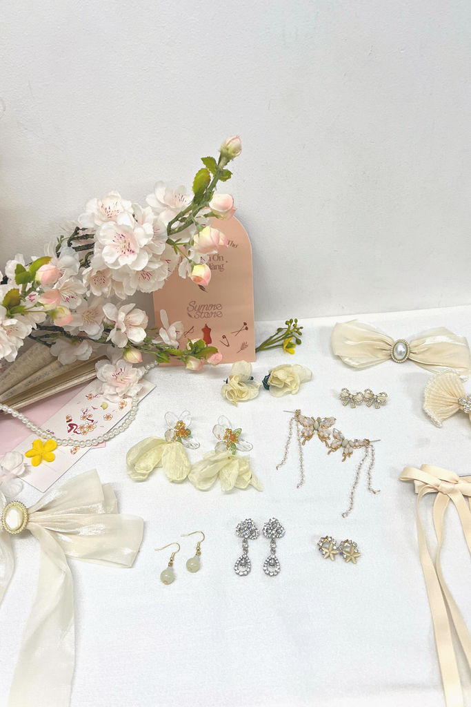 Hoa tai NK-111 hạt ngọc tròn màu trắng