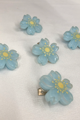 Kẹp tóc KE-002 combo 5 cái hoa anh đào xanh biển